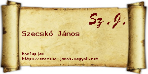 Szecskó János névjegykártya