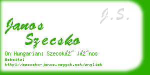 janos szecsko business card